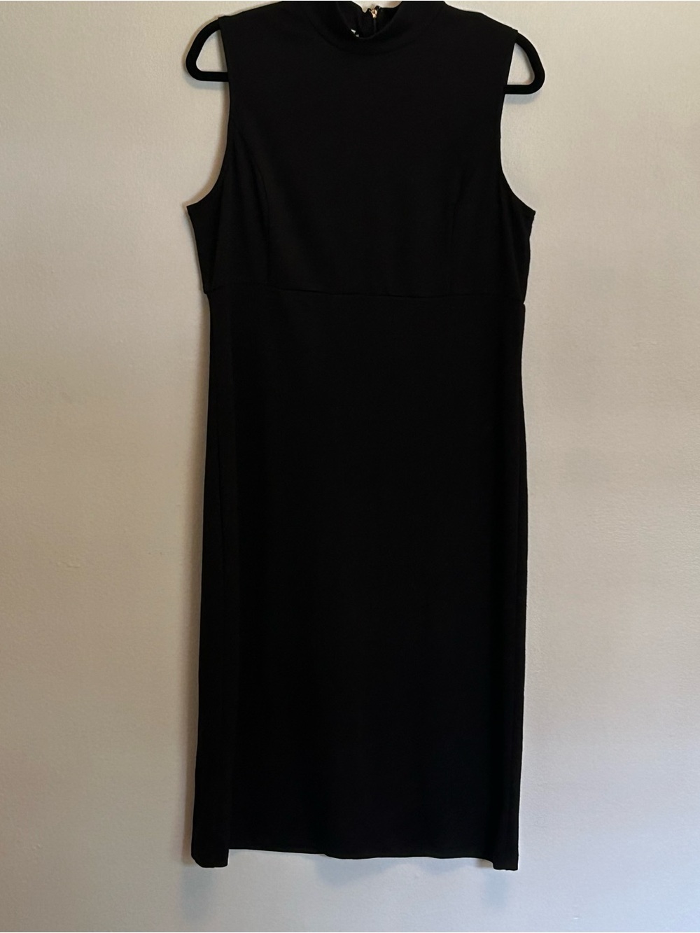 Andre Oliver Black Sleeveless Mock-Neck Midi Dress